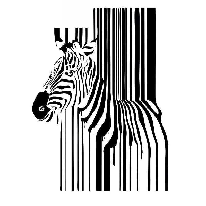 

Cute Animal Barcode Zebra Applique Fashion Car Window Decoration Personality Pvc Waterproof Applique Black/white, 16cm*12cm