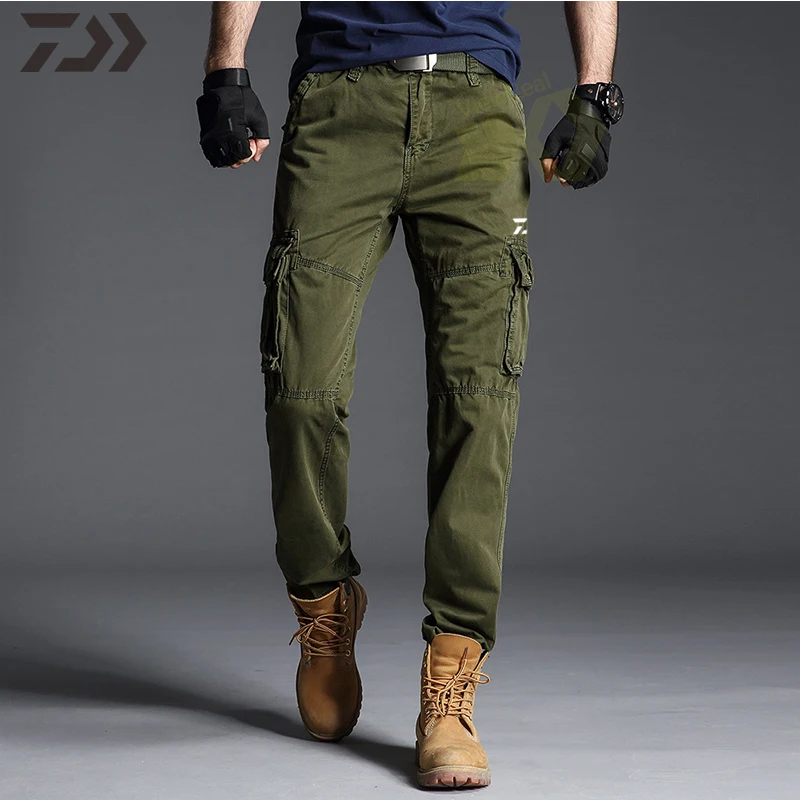 Daiwa брюки мужские уличные для рыбалки Мульти-Карманные свободные охотничьи
