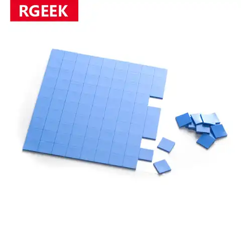 RGEEK 100 шт. синий 10 мм * 10 мм GPU радиатор процессора Охлаждение проводимость 6,0 Вт силиконовая подкладка аксессуары для процессора термопроклад...