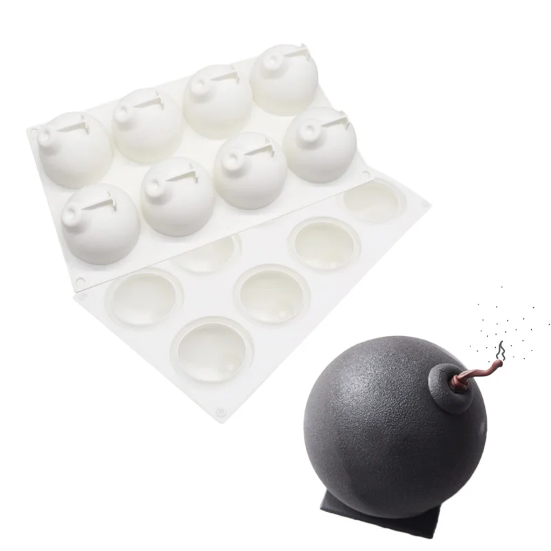 

Bomb shape Silicone Mould for Chocolate Baking Round Silicone Cake Pastry Bakeware Form Pudding Jello Soap Mold Bread Candy Mold