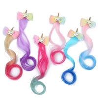 childrens bow hair clip pin princess unicorn cartoon duck bills bb colorful wigs braid baby girls cosplay hair accessories gift