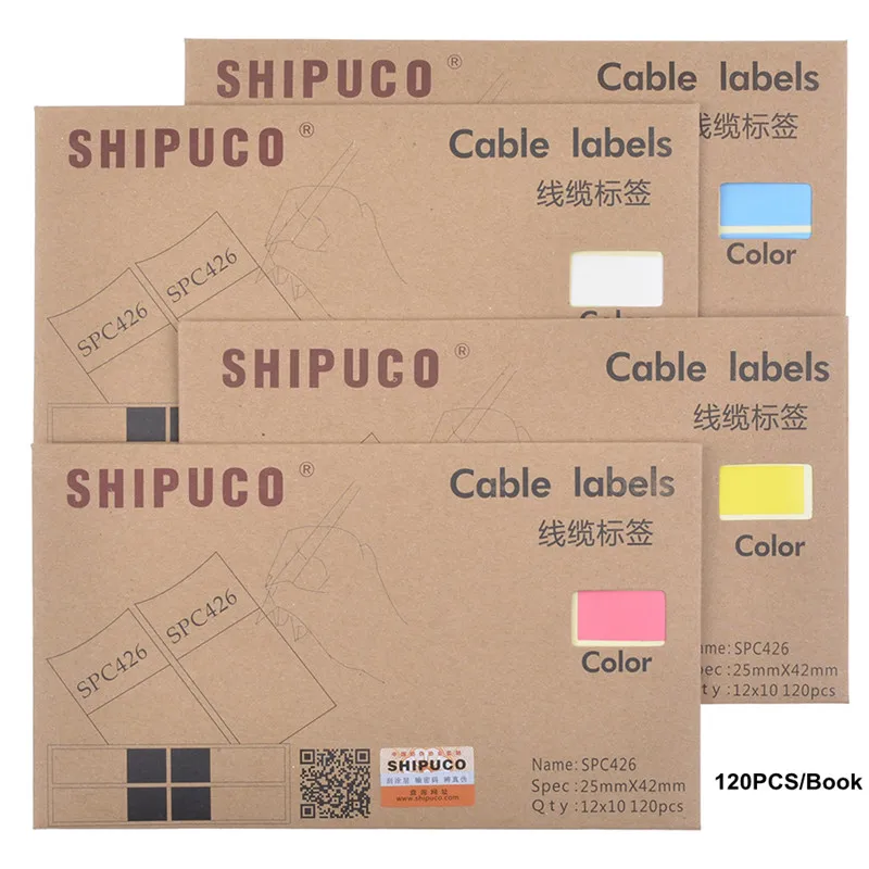 

SHIPUCO label paper Wrap-around mesh cable labels sticker Handwritten waterproof color sticker number tube sticker