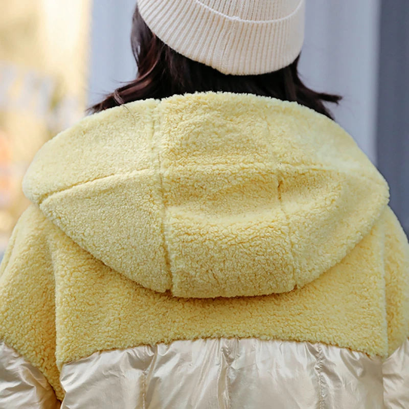 Шерстяная куртка из овечьей шкуры толстое теплое зимнее пальто женские