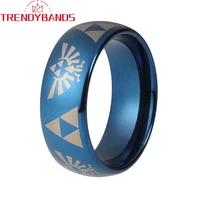 8mm blue laser engraving men tungsten carbide engagement rings women wedding band domed polished shiny comfort fit