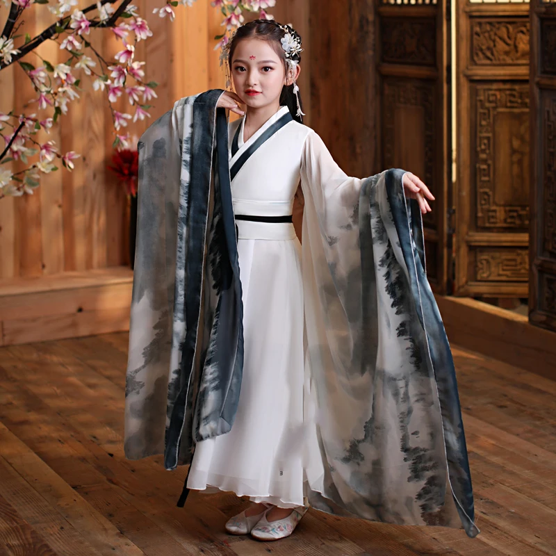 2020 Hanfu Традиционный китайский национальный костюм для детей сказочные наряды