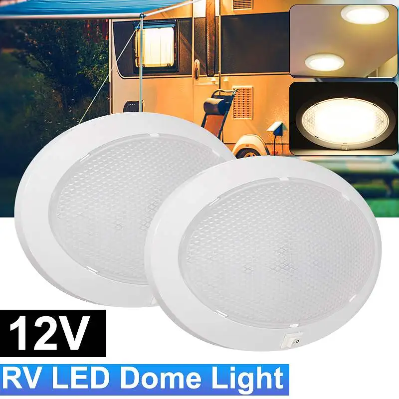 

1pc 4.2W Pancake LED Light Universal Car Interior Ceiling Dome Light with Switch For RV Car Boat Caravan For Camper Trailer