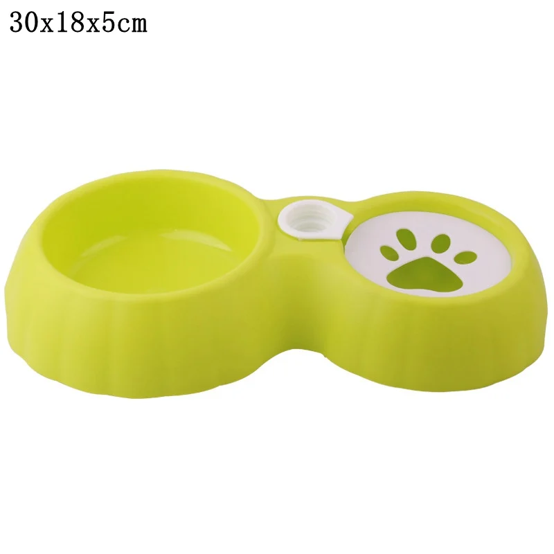 green Non-wet mouth Миска для собак из нержавеющей стали, двойные миски для домашних животных, кормушка для собак, щенков, кошек, миски для кормления, защита от брызг - Цвет: green Non-wet mouth