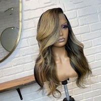ombre blonde 13x4 lace front human hair wigs 150 density side parting bleached knots human hair frontal wigs