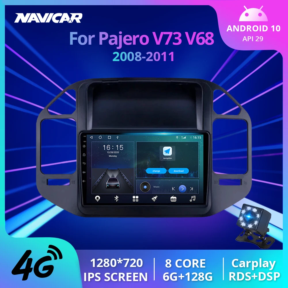 

NAVICAR 2Din Android10 Car Radio For Mitsubishi Pajero V73 V68 2008-2011 GPS Navigation Stereo Receiver Auto Radio Car Video IGO