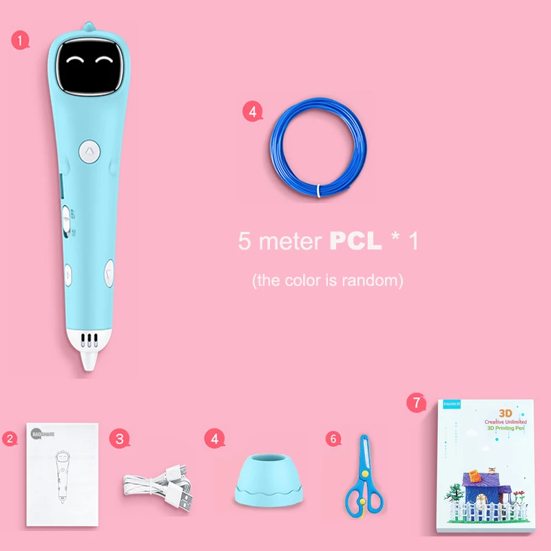 

3D Drawing Pen for Kids Educational Toys Gifts DIY 3D Pen Low Temperature Wireless 3D Printing Pen Digital Display Rechargeable