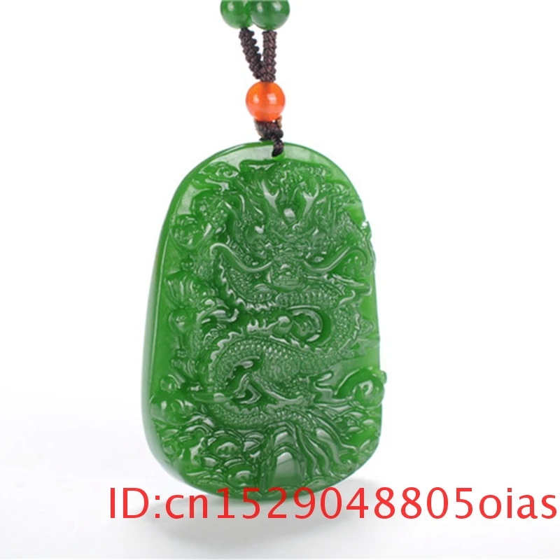 Натуральный зеленый Нефритовый дракон кулон бусы ожерелье ручной работы Шарм