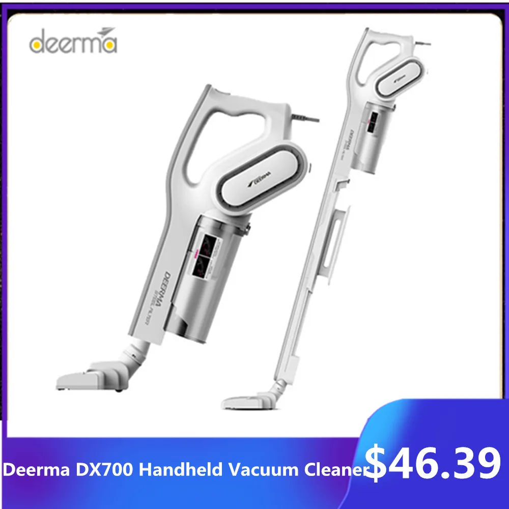 Deerma DX700 ручной пылесос с большой Ёмкость пылеуловительная камера Низкая Шум тройной фильтр вертикальный пылесборник «2 в 1»
