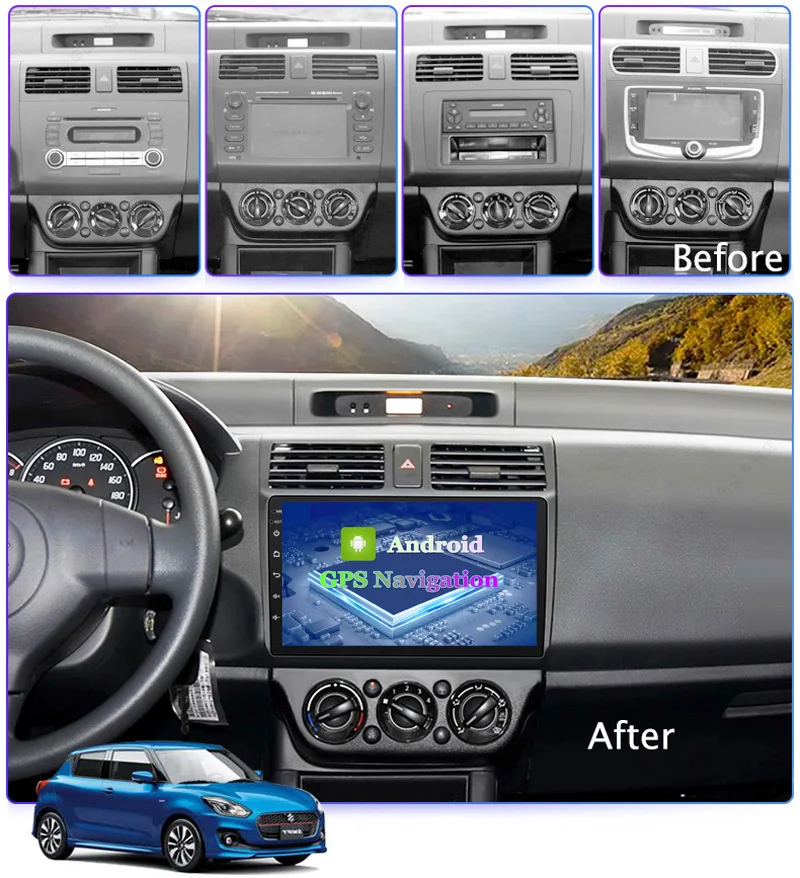 DSP CARPLAY 6G+128G 10.1 Inch Android 10 IPS Car Multimedia System For Suzuki Swift 2004-2010 GPS Navigation | Автомобили и
