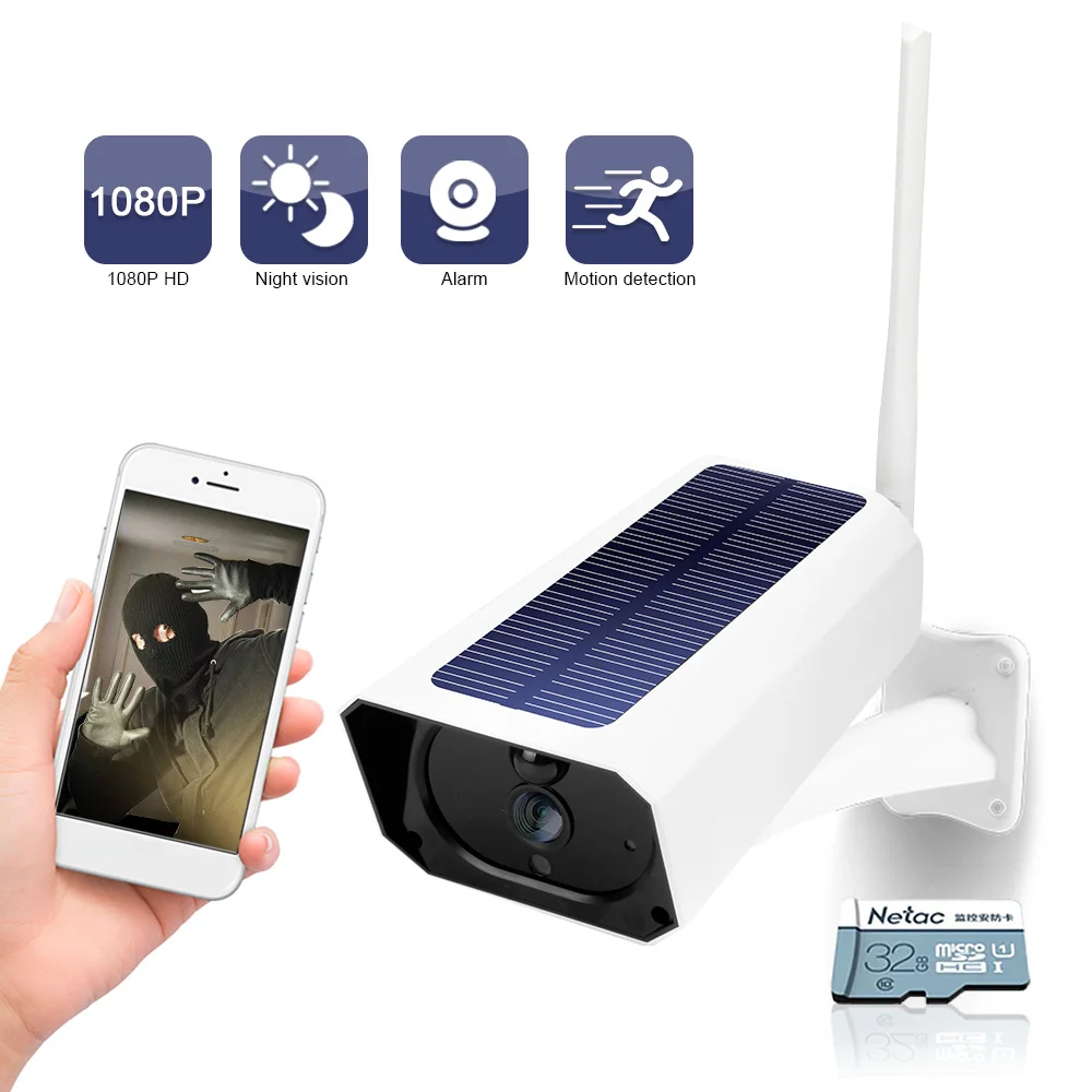 

Solar Panel Camera Wifi Version 1080P Outdoor Security Wireless Monitor Waterproof CCTV Smart Home Surveillance