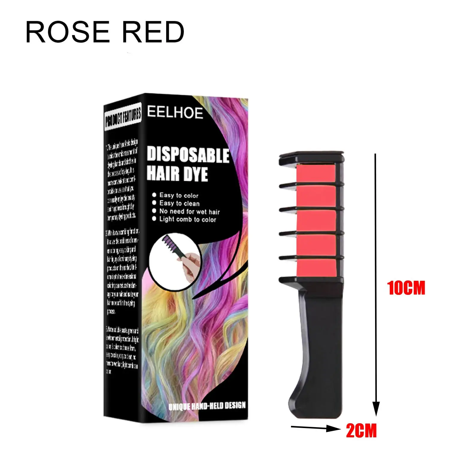 Модный Цветной s Мини одноразовый Мел для волос цветная расческа наборы