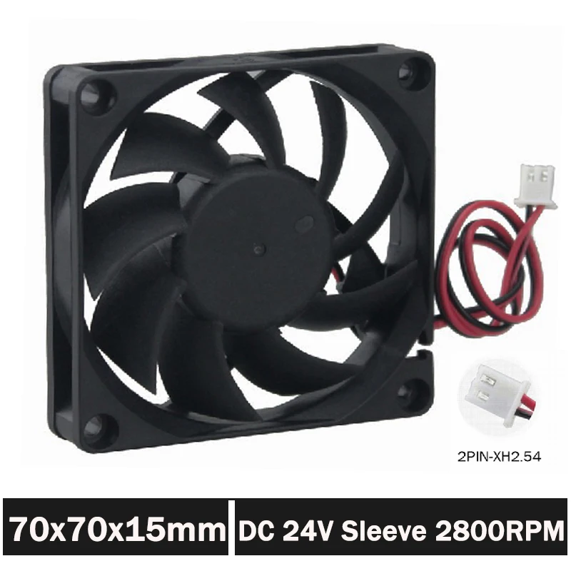 Вентилятор охлаждения Gdstime для ПК, ноутбука, компьютера, 5 шт., 7 см, 70 мм, 7015 постоянного тока, 24 В, 2pin, 70x70x15 мм