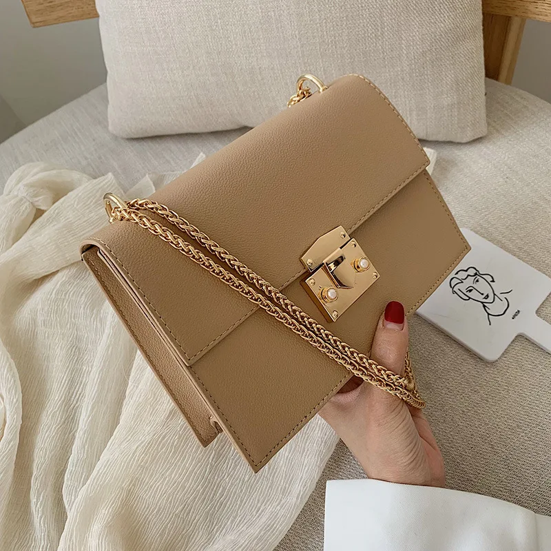 

Leather Brand Designer Shoulder Simple Bags for Women 2020 Chain Rivet Luxury Crossbody Bag Female Fashion Small Handbags