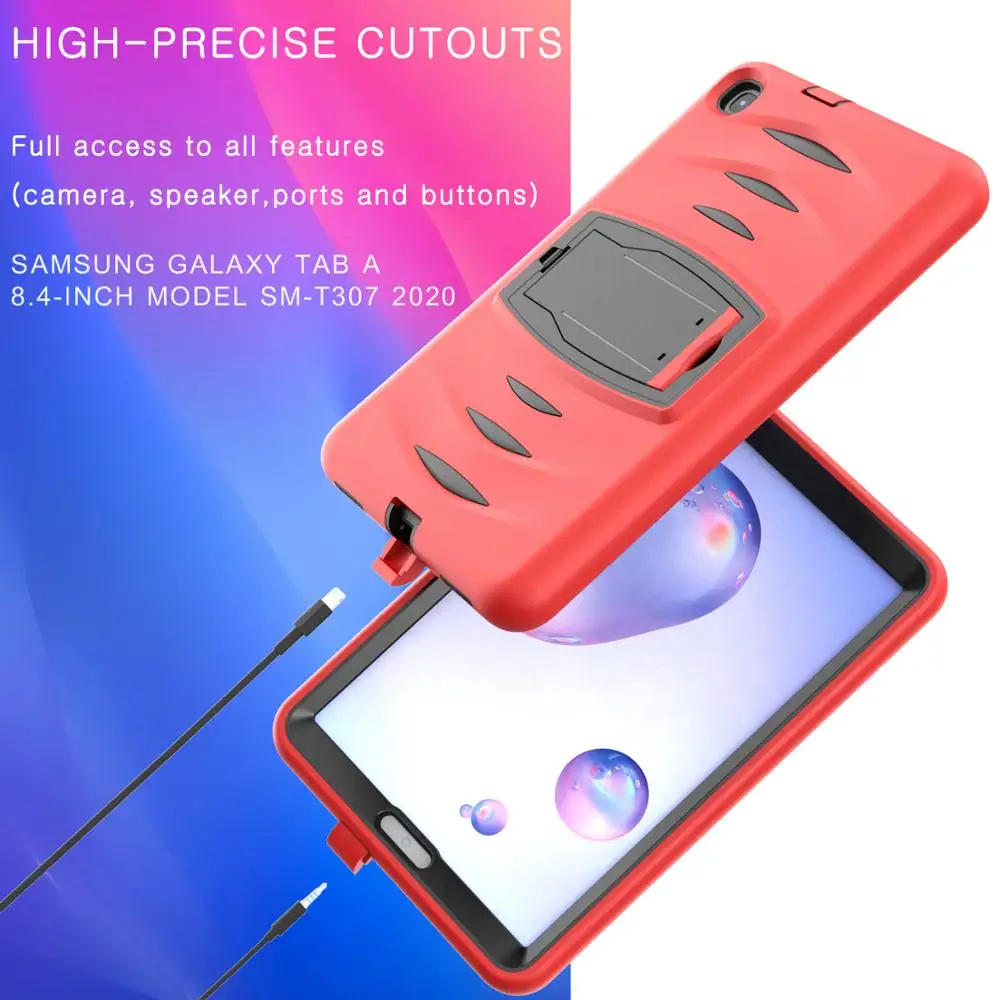

Case For Samsung Galaxy Tab SM-T307 Case Shockproof Armor Heavy Protective Rugged Duty Tablet Stand Cover For Samsung T307 Cover