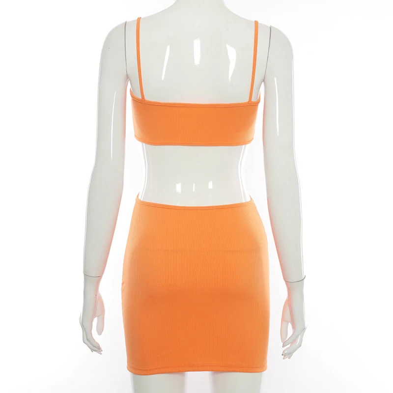 

ONEINALL Sexy Hollow Out Dress For Women Sleeveless Square Collar High Waist Fashion Solid Mini Sling Dresses Female New 2021