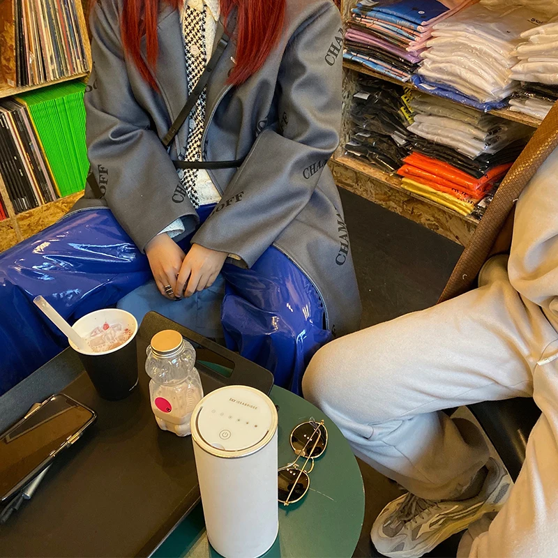 

winter 2021 Women Coat outerwear Simple letters clothing fashion warm woolen blends female elegant Double Breasted woolen coat