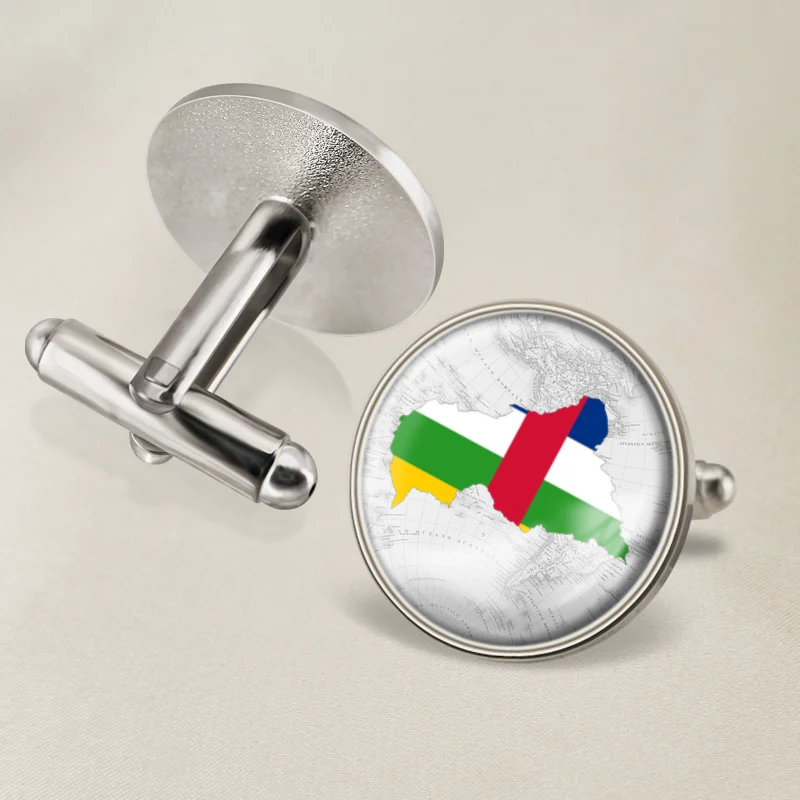 Запонки герб Центральной Африки флаг карты государственная эмблема | Украшения и