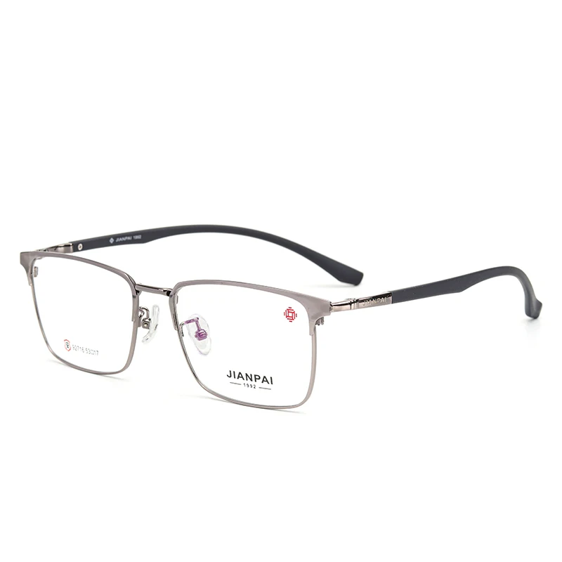 Q02 Silver gray Мужские очки, оправа, модные квадратные оптические очки по рецепту, корейский бизнес, близорукость, оправы для очков#92716 - Цвет оправы: Q02 Silver gray