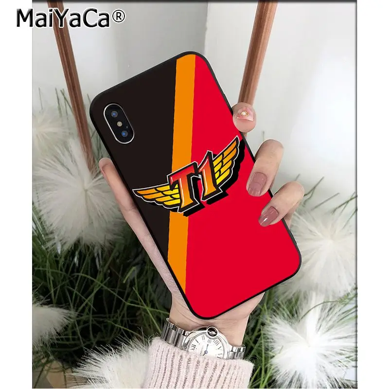 Мягкий высококачественный чехол для телефона MaiYaCa SKT T1 Esports Club из ТПУ iPhone 8 7 6 6S Plus 5
