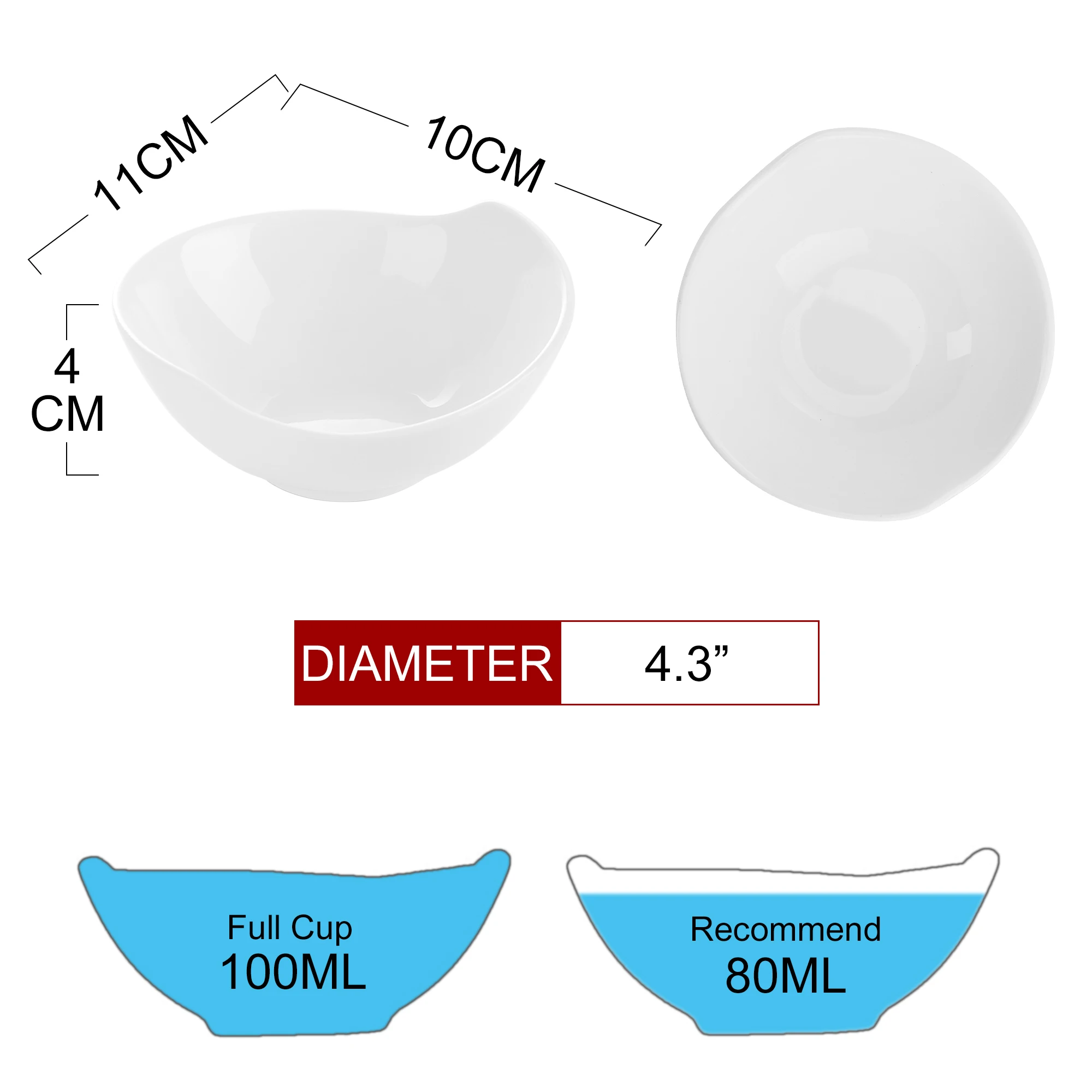 Набор MALACASA Ramekin из 6 4 3 дюймов фарфоровая чашка брюле для суфле выпечки окунание