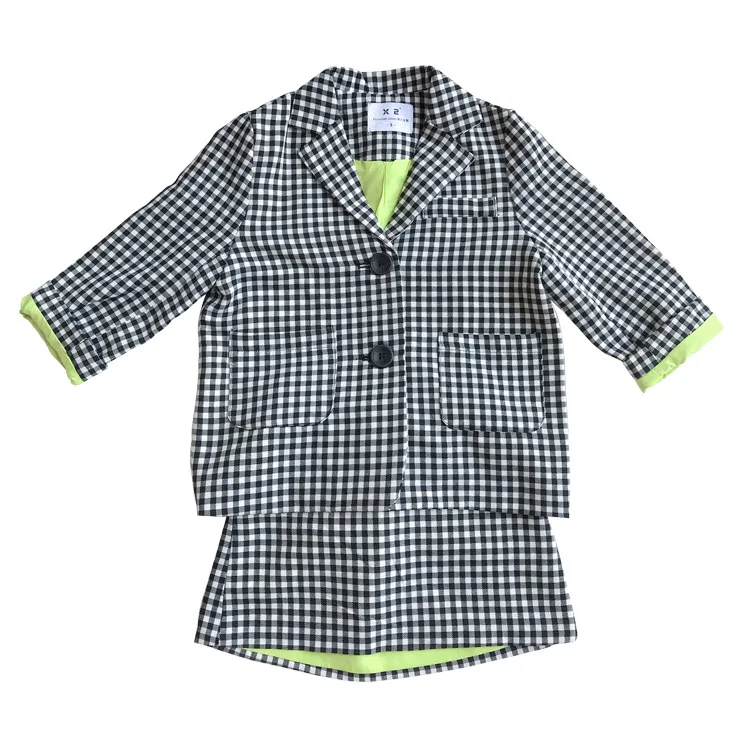 Spring boys girls fashion plaid Suits 2020 kids casual coat and pants or skirt 2pcs sets Brother sister suit | Детская одежда и