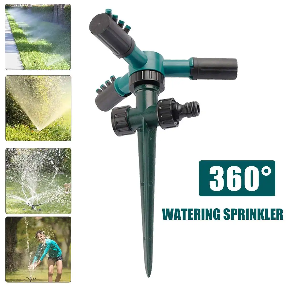 

1/3pcs 360 Degree Automatic Garden Sprinklers Watering Grass Lawn Rotary Nozzle Rotating Water Sprinkler System Garden Supplies
