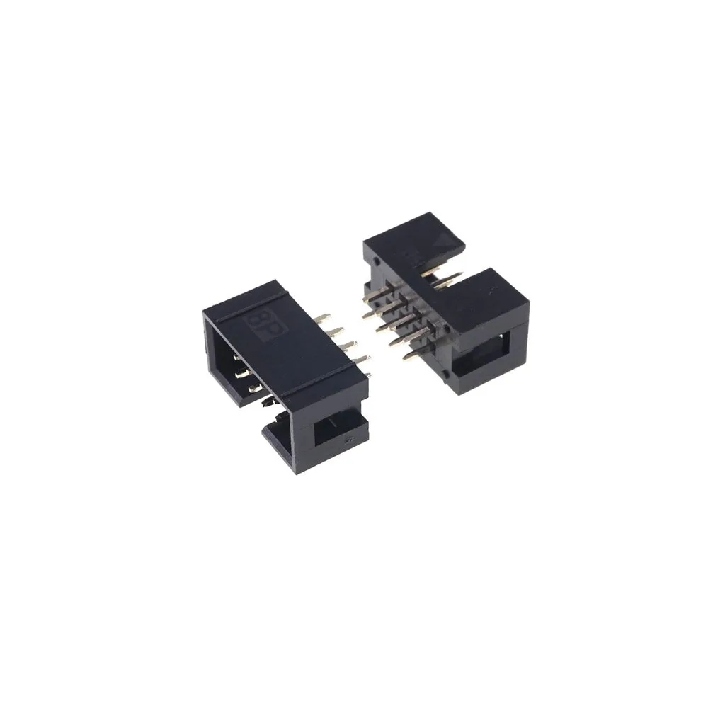 100 шт. кожух Заголовок IDC разъем 2 54 мм 2x4 Pin 8 P прямой мужской квадратный штырь 0 64