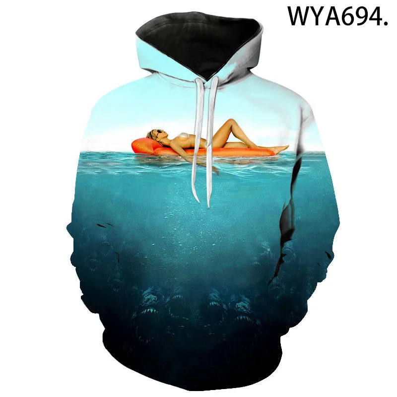 

2020 New Piranha Men Women Children Hoodies 3D Printed Fashion Sweatshirts Pullover Long Sleeve Boy Girl Kids Streetwear Jacket