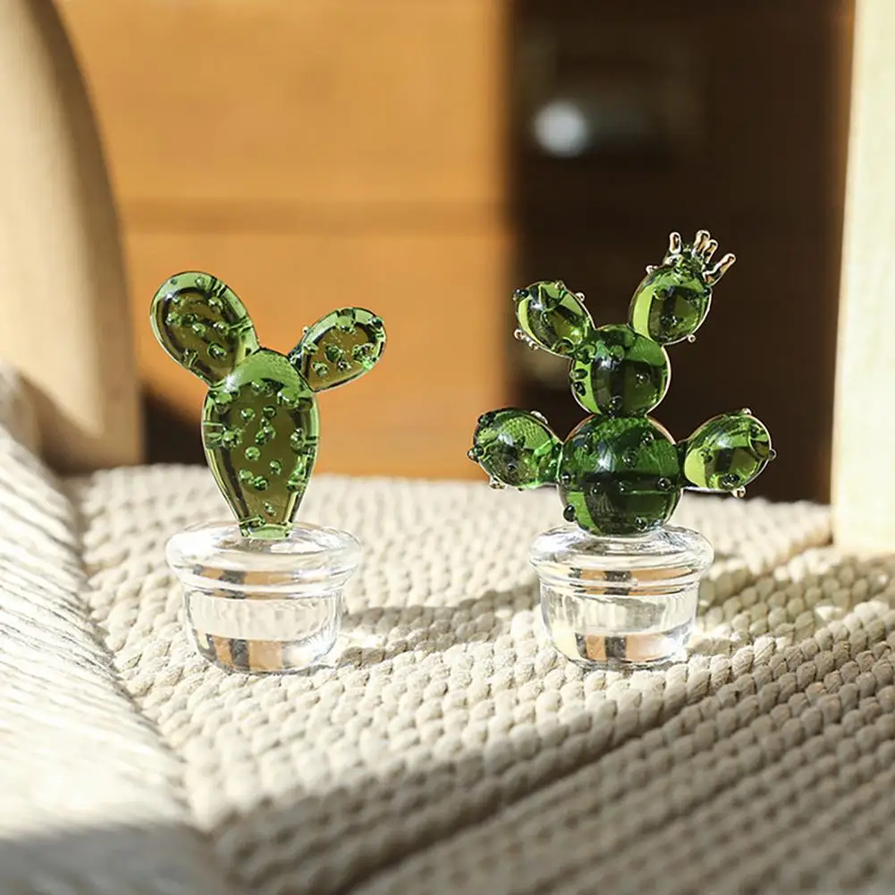 

1Pc Creative Glass Plant Cactus Japan Style Desktop Decoration Small Living Room Cute Garden Girlfriend Gift Home Ornaments