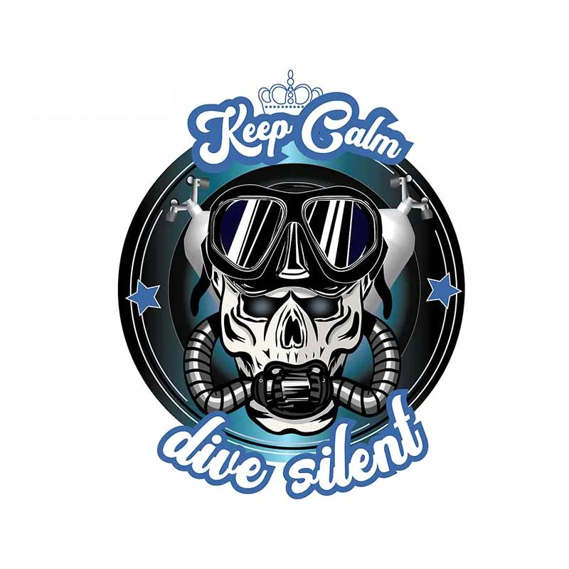 

Keep Calm Dive Silent Skull Car Stickers Anime Decal Cartoon Refrigerator Windows Car Assessoires Exterior Decoration KK13*10cm