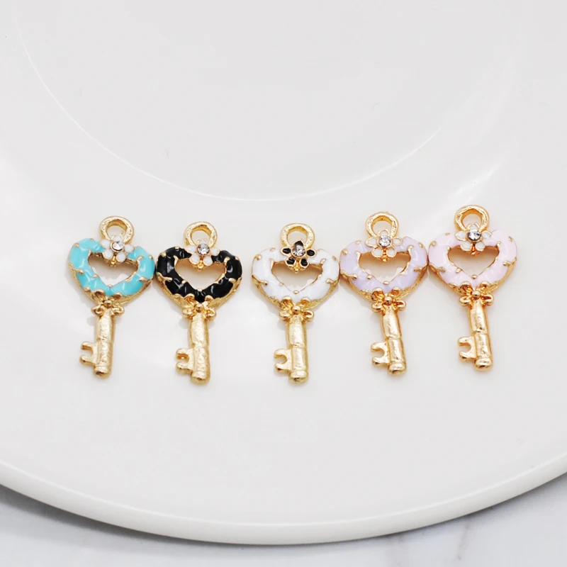 20 шт./лот подвески с каплями масла в форме цветка сердца эмалированная подвеска