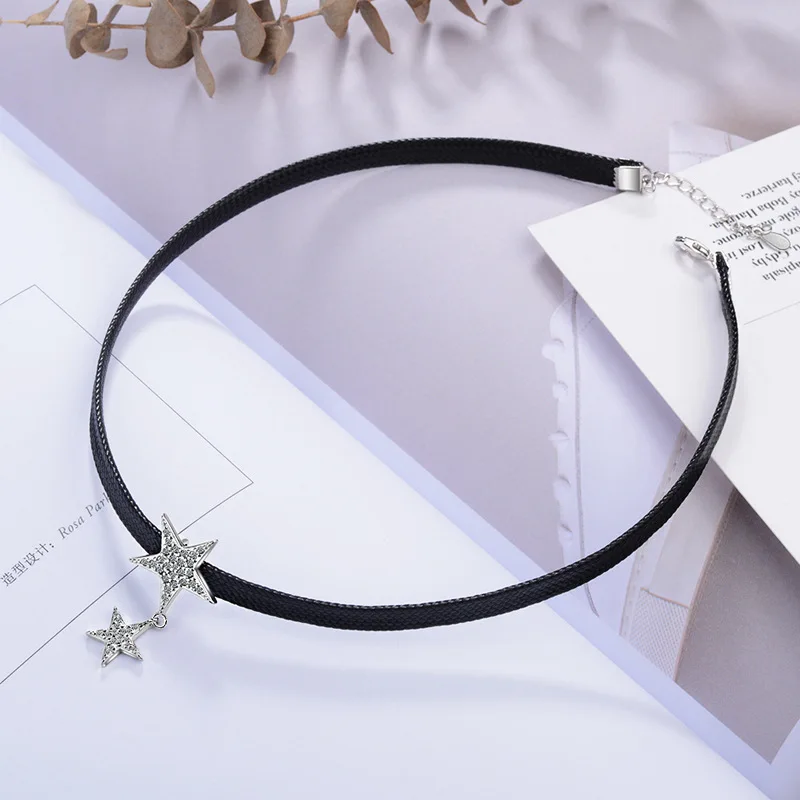 Женское Ожерелье чокер из серебра 100% пробы с фианитом|Ожерелья| |