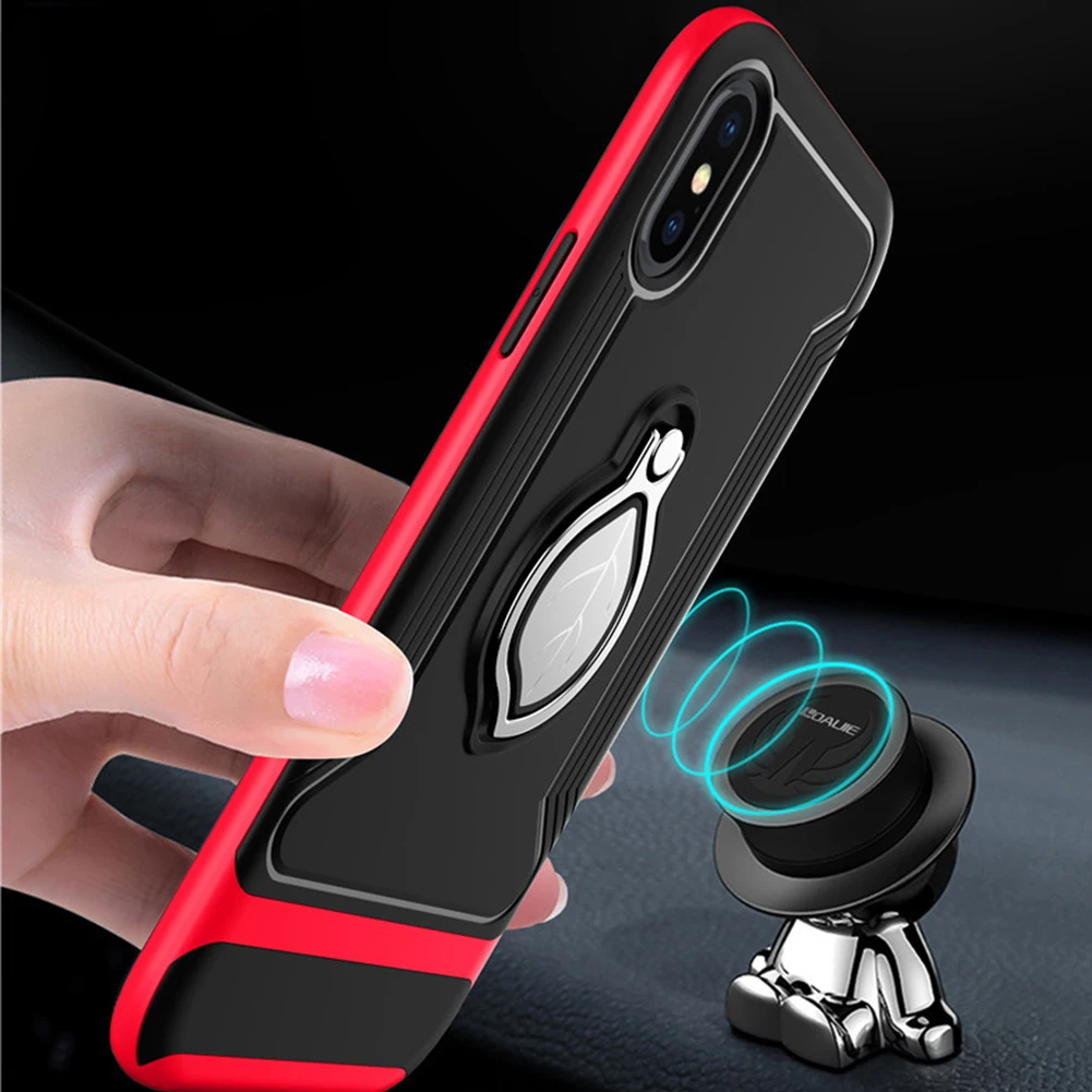 Магнитный автомобильный чехол-держатель для iPhone X XS MAX XR 6 S 7 8 Plus вращение 360 кольцо