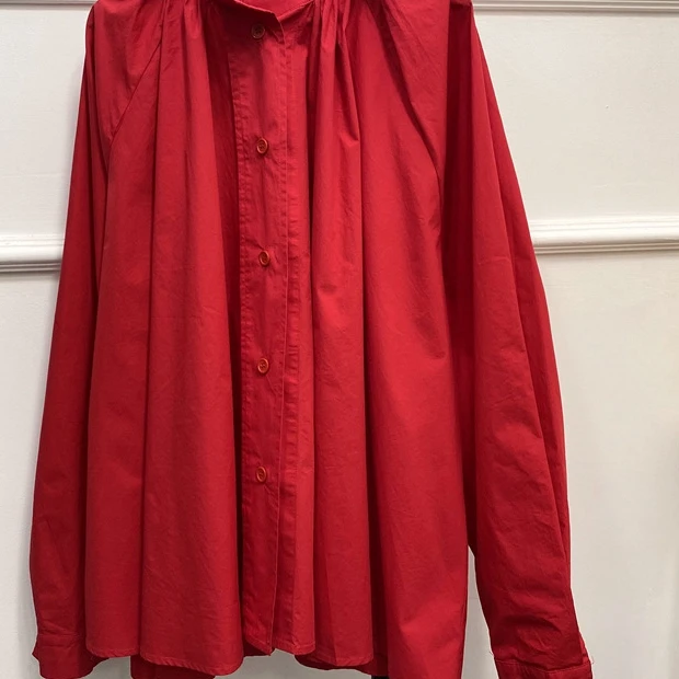 

2021 Women Shirt Autumn and Winter Solid Color Long-sleeved Cardigan Stand-up Collar Cotton Single-breasted Commuter Shirt