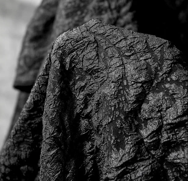 

Black reef bump texture three-dimensional grain gradient jacquard creative clothing fabric