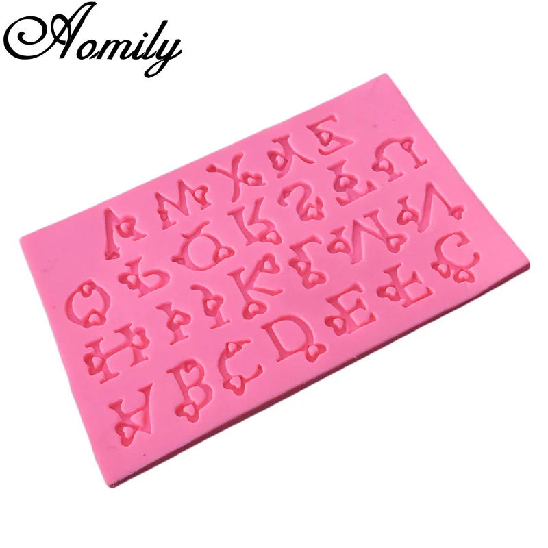 Силиконовые формы для украшения тортов Aomily буквы алфавита помадки желе сахара