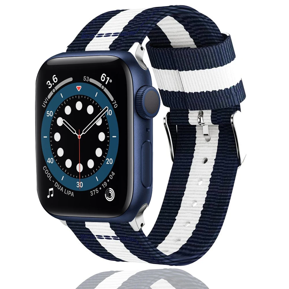 

Ремешок correa для apple watch band Series 6 5 4 SE 44 мм 40 мм, нейлоновый браслет для iwatch band 3 42 мм 38 мм, мужской и женский браслет