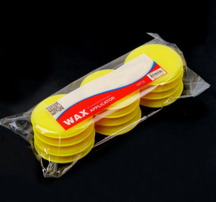 12 шт./лот Автомобильная восковая Полировочная губка для рук мягкая желтая