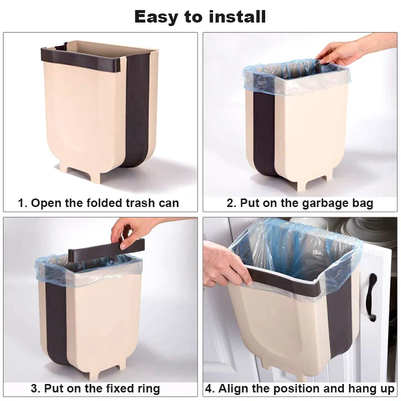 6 л складной мусорный контейнер подвесное мусорное ведро для дверей кухонного