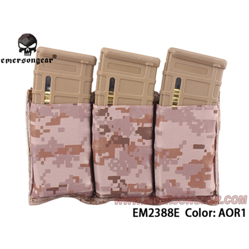 Emersongear Emerson, тройной подсумок, 5,56, подсумок, Molle, лямки, открытый верх, нейлоновая, тактическая, поясная сумка, портативный, подсумок