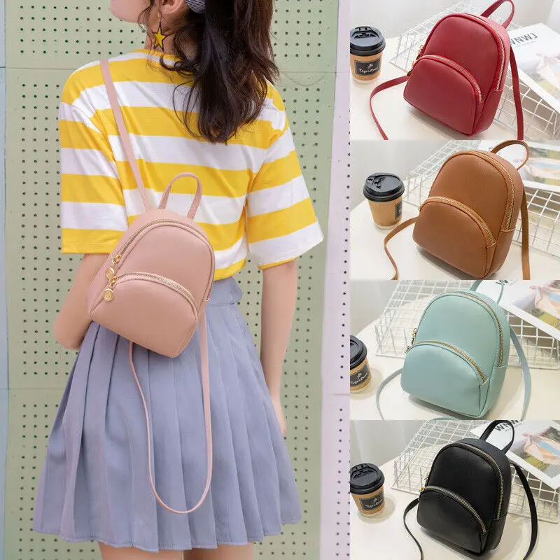 Женский черный мини-рюкзак матовый водонепроницаемый рюкзак из искусственной