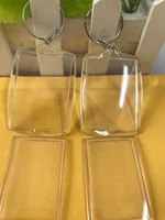 600pcslot Rectangular arc Blank Acrylic Keychains Insert Photo plastic Keyrings accessories with free shipping via DHL