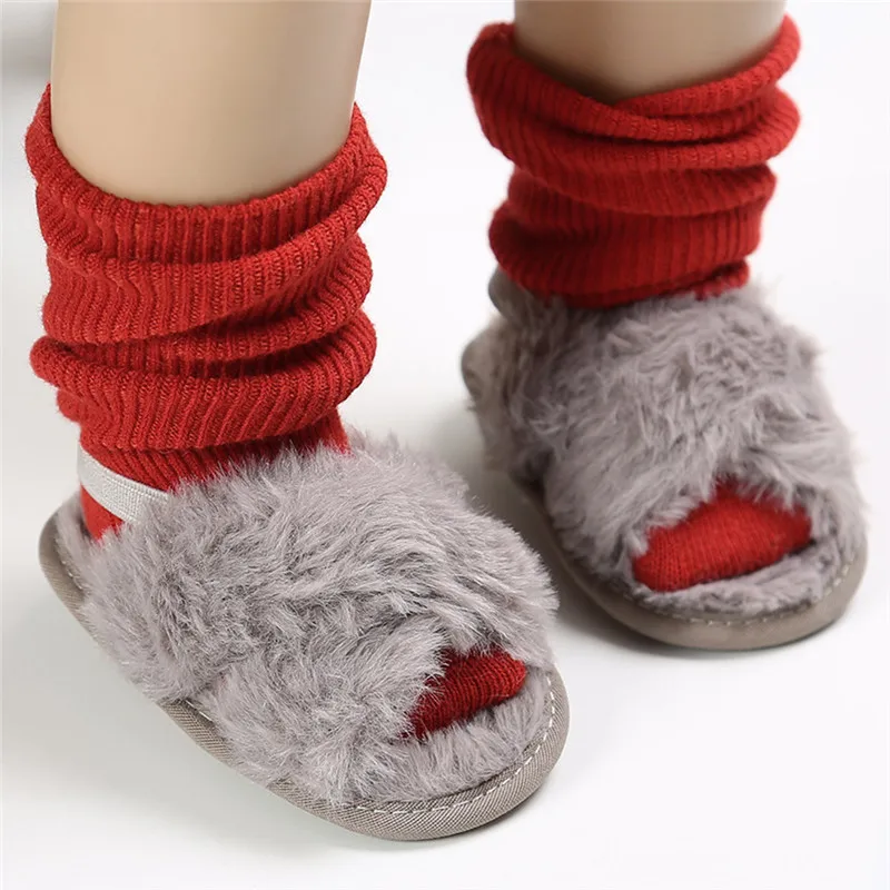 Обувь для маленьких мальчиков и девочек Зимние однотонные удобные детские туфли