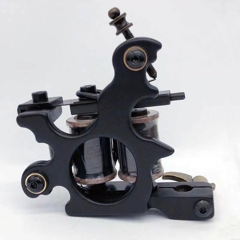

1PCS Newest Wire Cutting 10 Wrap Coils Tattoo Machine For Liner And Shader Black Color Iron Tattoo Supplies Free Shipping