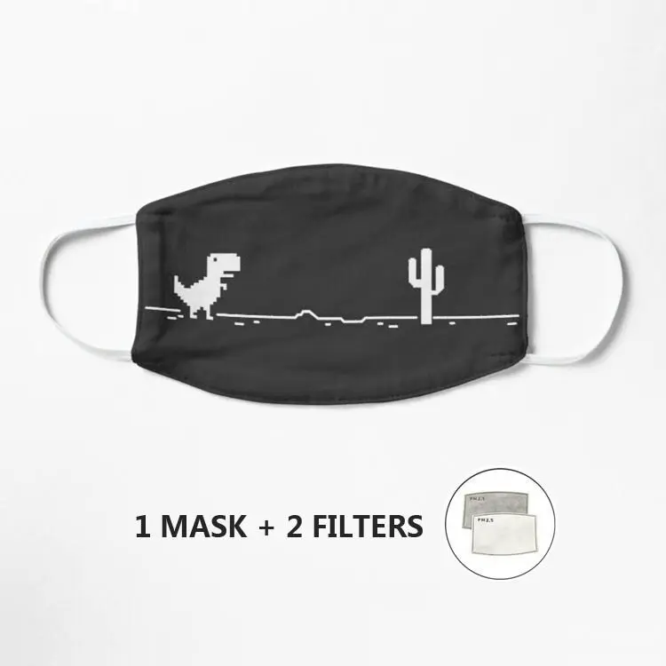 

Trex кактус Оффлайн маска для женщин мужчин детей 3d веселый рот отметка Тканевая маска для лица моющаяся хип-хоп Вечеринка + 2 фильтра
