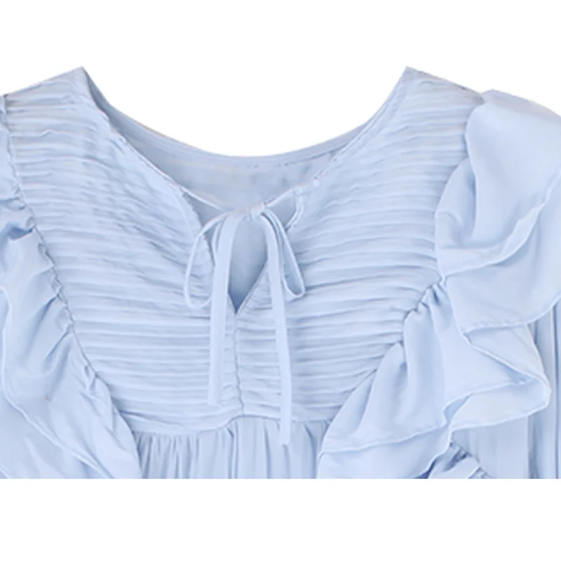 Женская блузка-пуловер с оборками на краях Повседневная элегантная мягкая